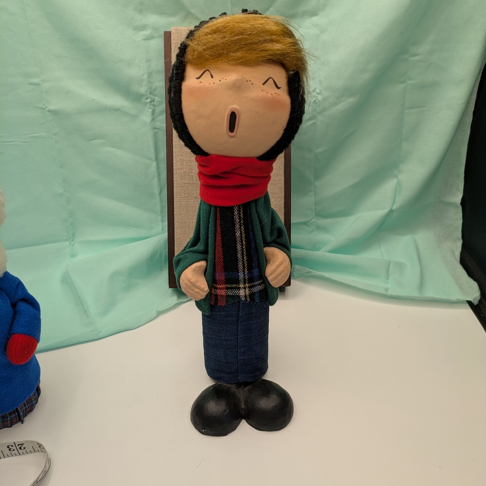 Christmas Caroler Figurine  Boy with Scarf
